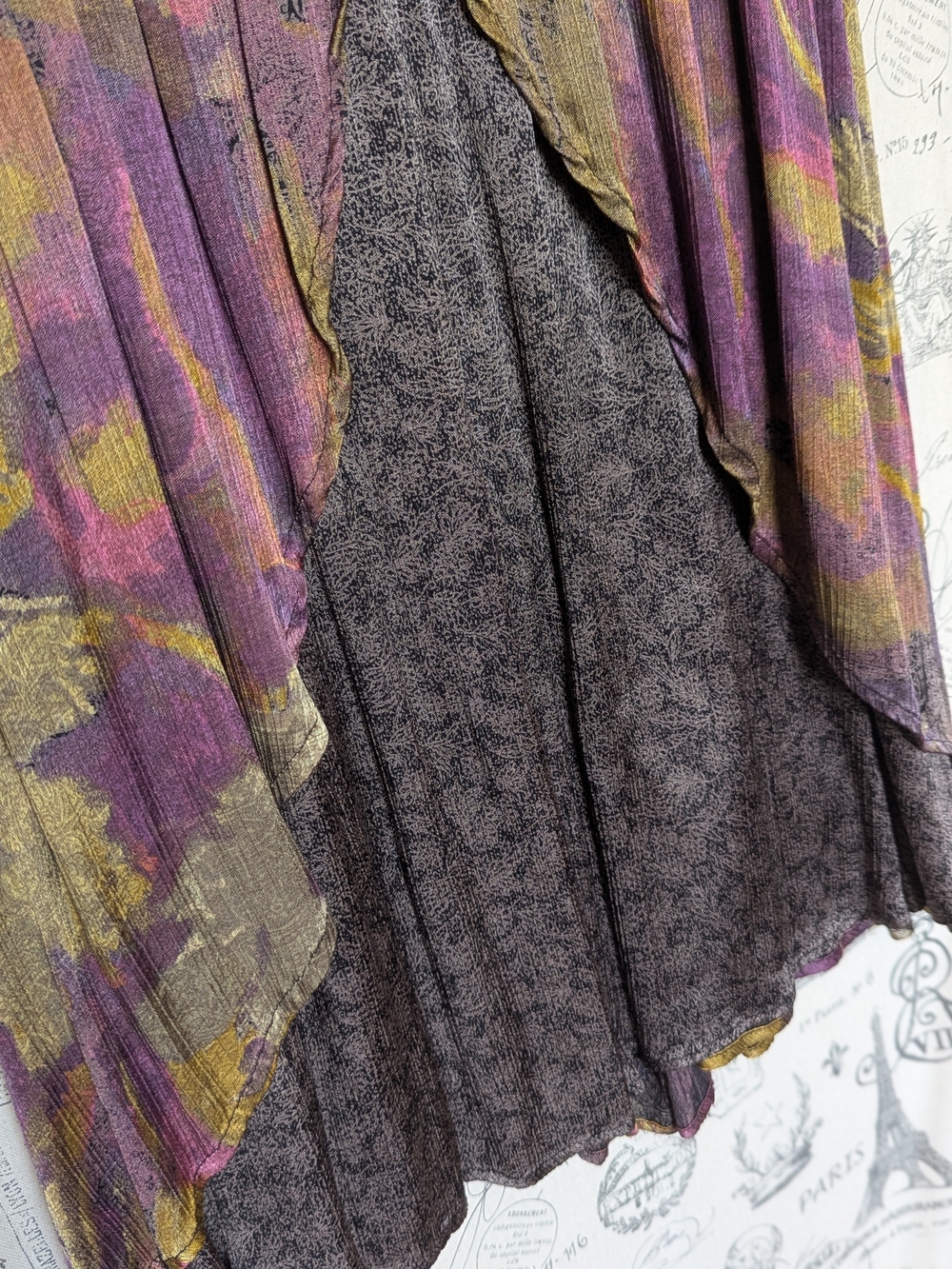 Rare Vintage Slit Front High-Low Abstract Art Skirt Size 8+ - Picture 5 of 9